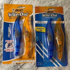 2 Packs of 2 BIC Wite-Out Exact Liner White, Correction Tape